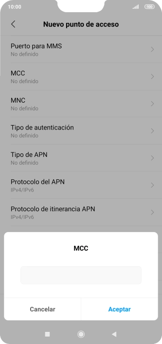 Introduce 214 y pulsa Aceptar.