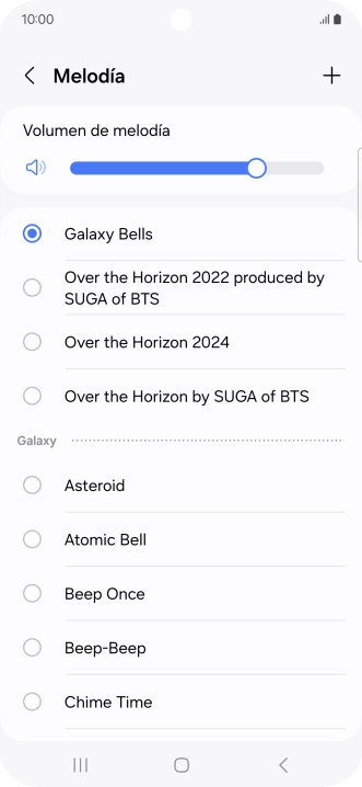 Pulsa los timbres de llamada deseados para escucharlos.
