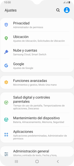 Pulsa Nube y cuentas.