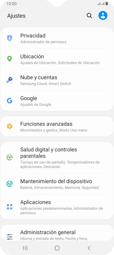 Pulsa Nube y cuentas.