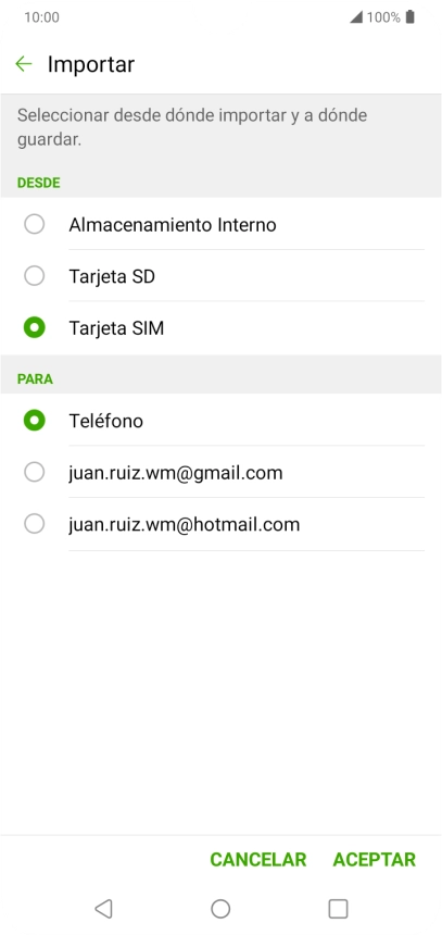 Pulsa Teléfono.