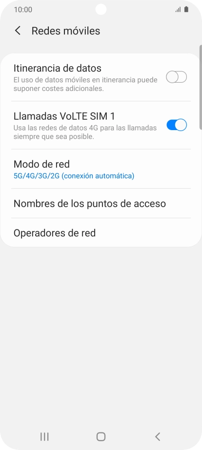 Pulsa Nombres de los puntos de acceso.