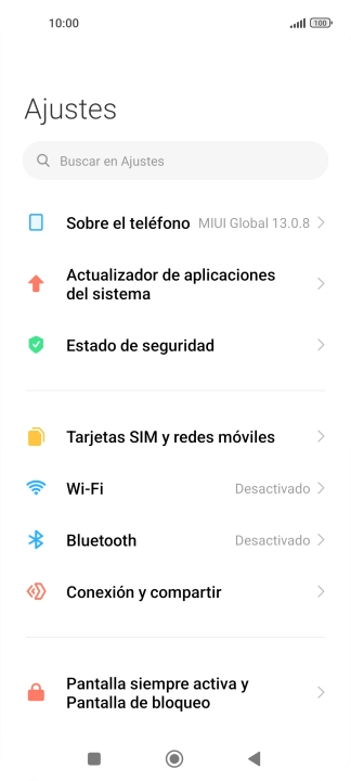 Pulsa Conexión y compartir.