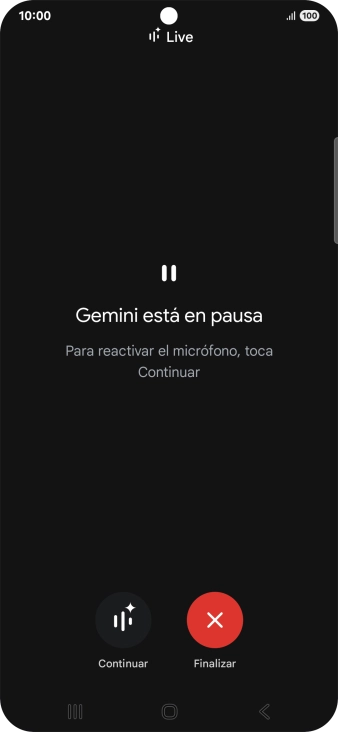 Para retomar la conversación, pulsa Continuar.