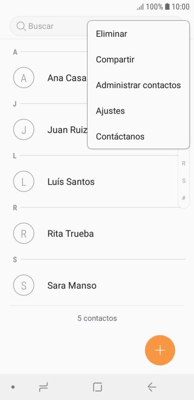 Pulsa Administrar contactos.