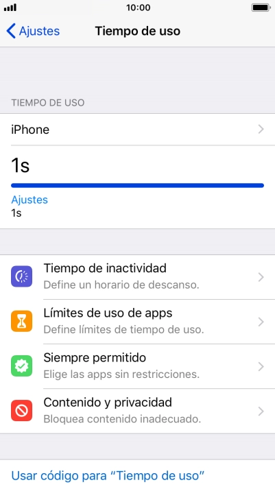 Pulsa Tiempo de inactivadad.