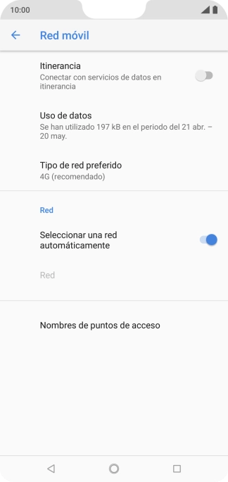 Pulsa Nombres de puntos de acceso.