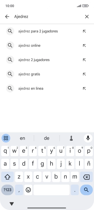 Introduce el nombre del tema o de la app y pulsa el icono de búsqueda.