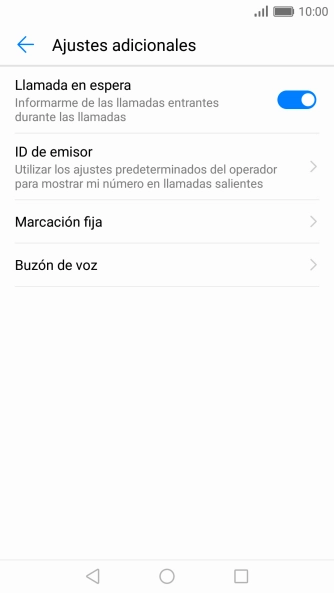 Pulsa Llamada en espera para activar o desactivar la función.