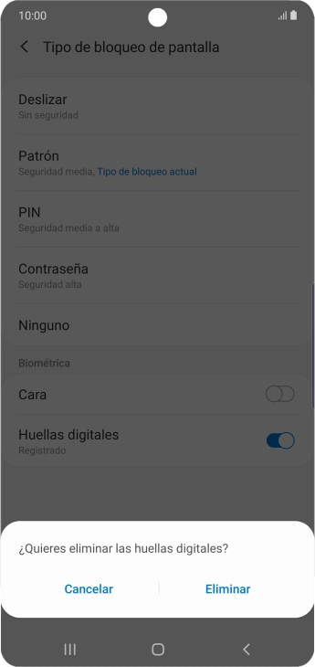 Pulsa Eliminar.