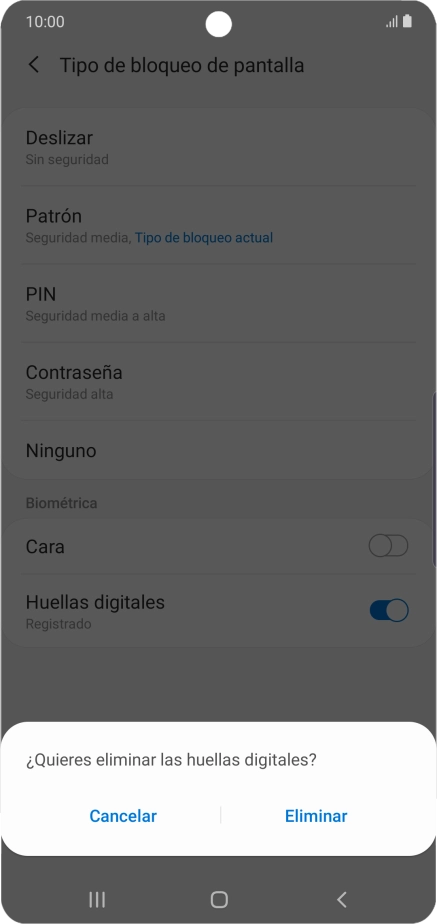 Pulsa Eliminar.