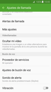 Pulsa Ajustes de buzón de voz.