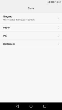 Pulsa Patrón y desliza el dedo por la pantalla para unir por lo menos cuatro puntos. Vuelve a dibujar el mismo patrón en la pantalla.