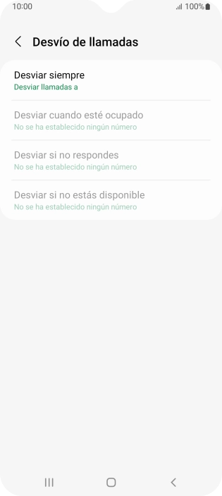 Pulsa el tipo de desvío deseado.
