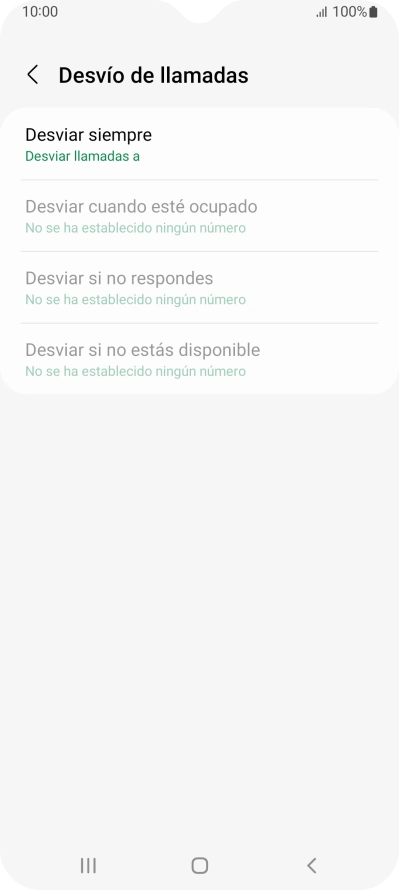 Pulsa el tipo de desvío deseado.