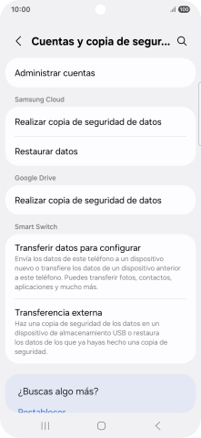 Pulsa Administrar cuentas.