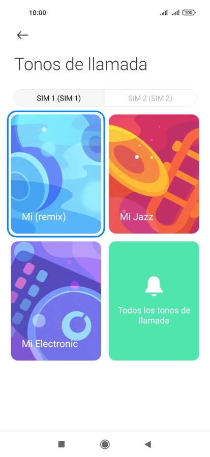 Pulsa la tarjeta SIM deseada.