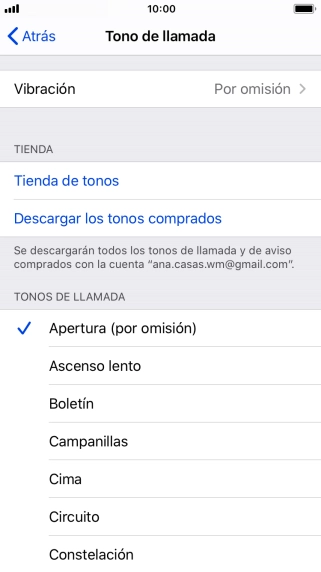 Pulsa los timbres de llamada deseados para escucharlos.