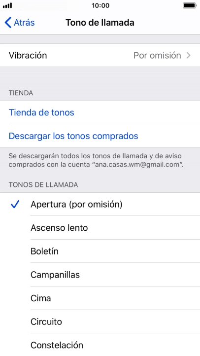 Pulsa los timbres de llamada deseados para escucharlos.