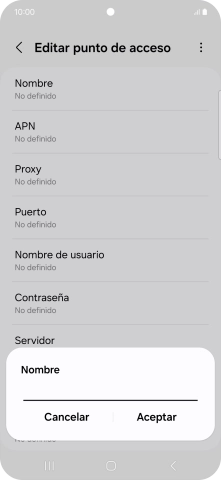 Introduce Vodafone Internet y pulsa Aceptar.
