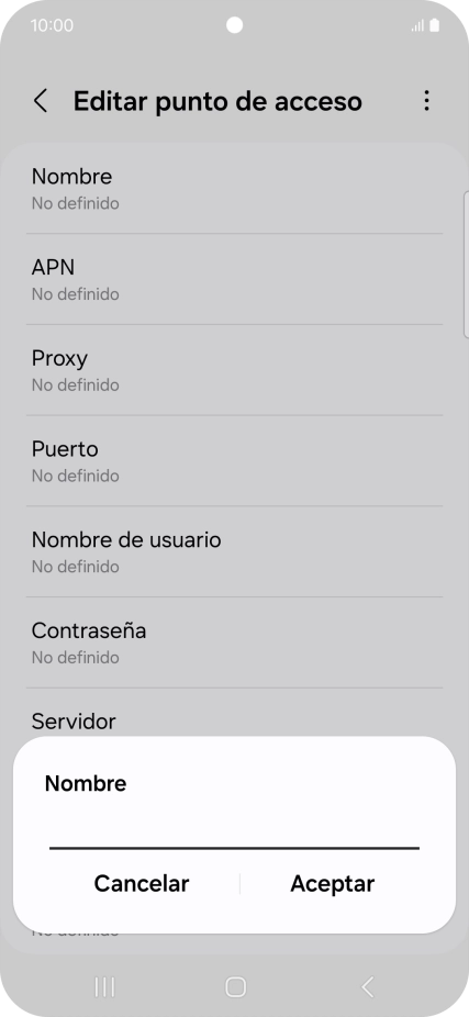 Introduce Vodafone Internet y pulsa Aceptar.