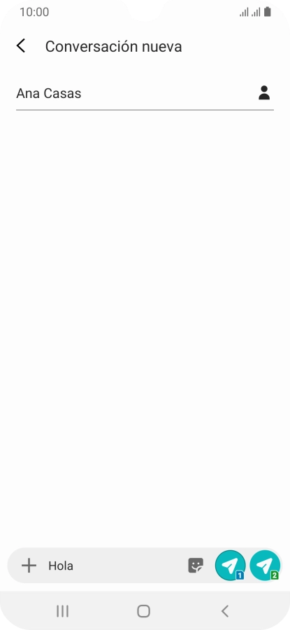 Pulsa el icono de envío junto a la tarjeta SIM deseada cuando termines de escribir el mensaje corto.