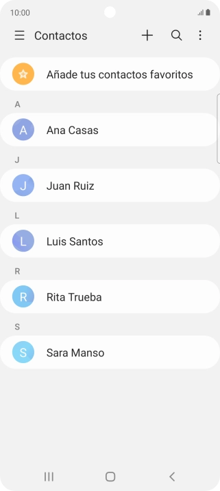 Pulsa el icono de nuevo contacto.