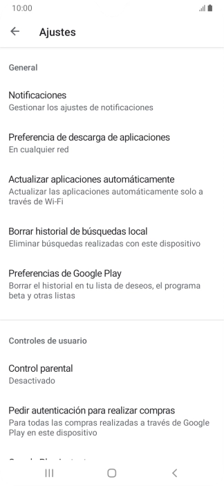 Pulsa Actualizar aplicaciones automáticamente.