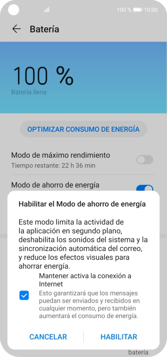 Pulsa HABILITAR. Pulsa HABILITAR.