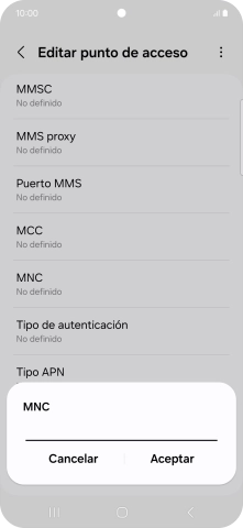 Introduce 01 y pulsa Aceptar.