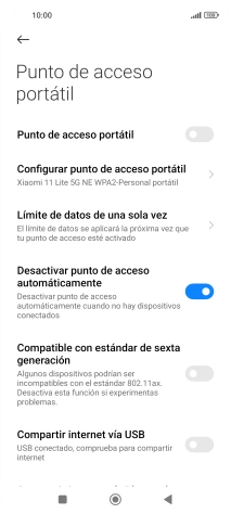 Pulsa Configurar punto de acceso portátil.