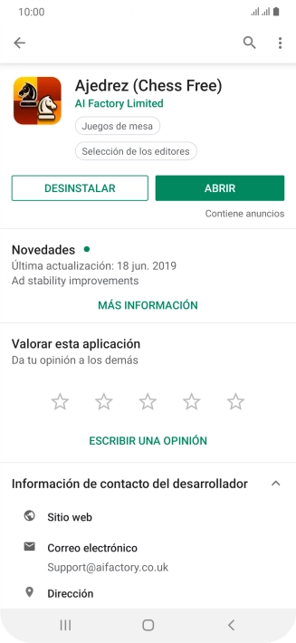 Pulsa DESINSTALAR.