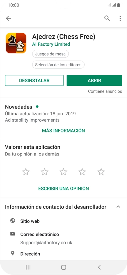 Pulsa DESINSTALAR.