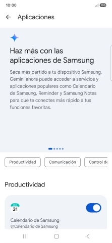 Pulsa el indicador junto a la extensión deseada para activar la función.
