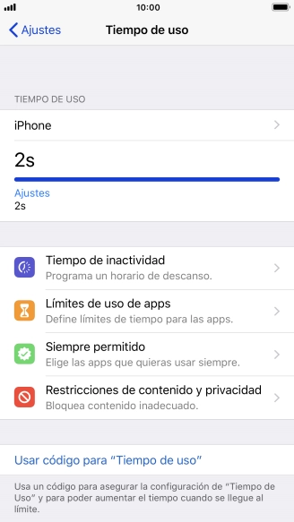 Pulsa Tiempo de inactivadad.