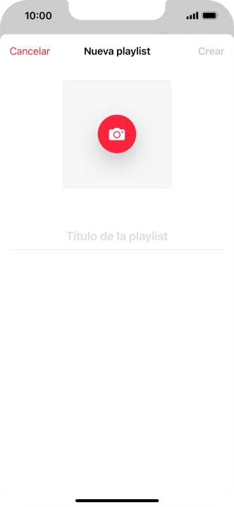 Pulsa en el campo de escritura e introduce el nombre de la lista de reproducción.