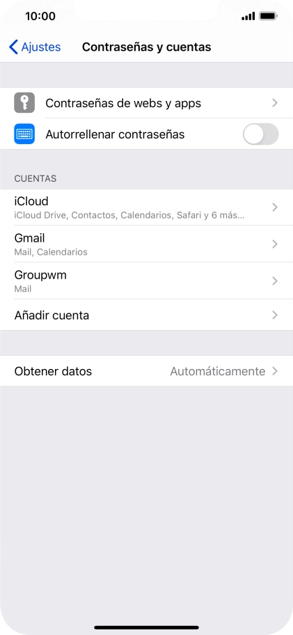 Pulsa la cuenta deseada.