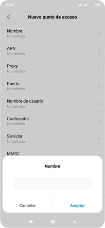 Introduce Vodafone Internet y pulsa Aceptar.