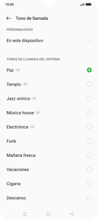 Pulsa los timbres de llamada deseados para escucharlos.