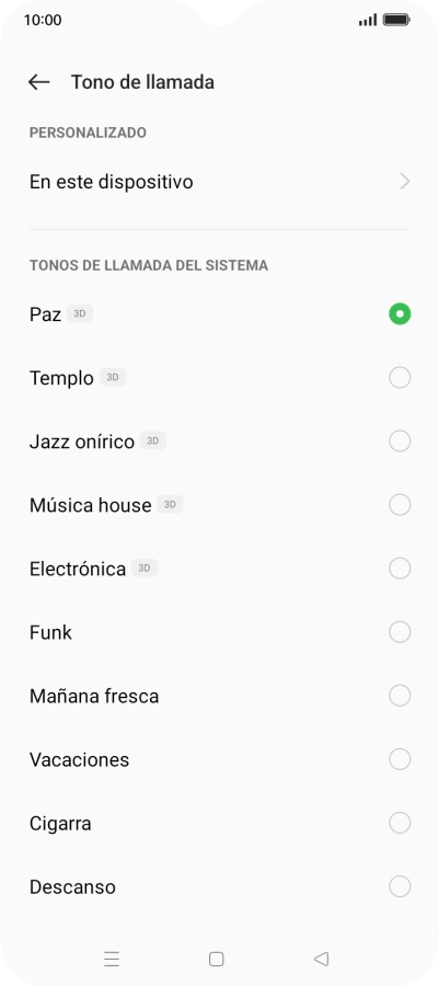 Pulsa los timbres de llamada deseados para escucharlos.