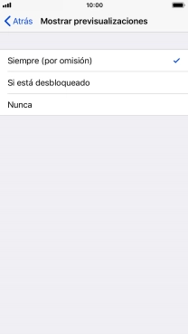 Para seleccionar la vista previa de las notificaciones en la pantalla de bloqueo, pulsa Siempre.