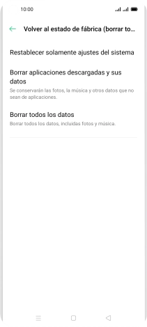 Pulsa Borrar todos los datos.