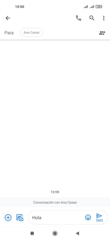 Pulsa el icono de envío cuando termines de escribir el mensaje corto.