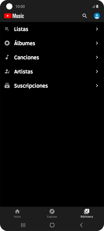 Pulsa una categoría y desplázate al archivo de música deseado.