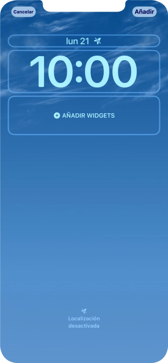 Si deseas personalizar la vista de la fecha en la pantalla de bloqueo, pulsa el widget de la fecha y sigue las indicaciones de la pantalla para seleccionar la vista de widgets deseada.