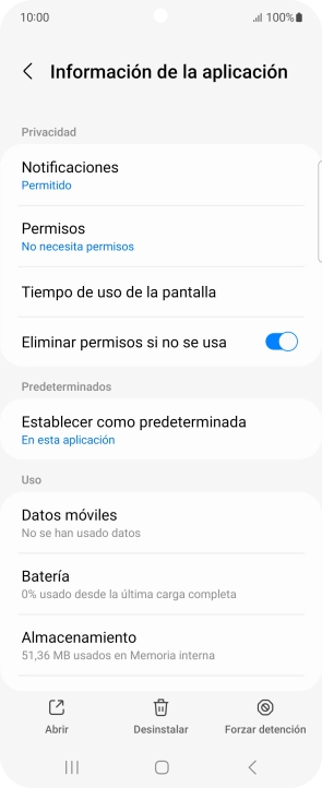 Pulsa Almacenamiento.