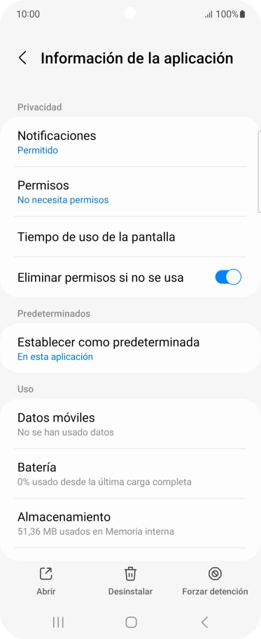 Pulsa Almacenamiento.