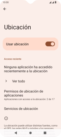 Pulsa Permisos de ubicación de aplicaciones.