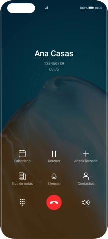 Pulsa el icono de finalizar llamada. Pulsa el icono de finalizar llamada.