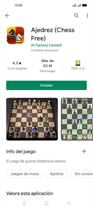 Pulsa Instalar y sigue las indicaciones de la pantalla para instalar la app. Pulsa Instalar y sigue las indicaciones de la pantalla para instalar la app.
